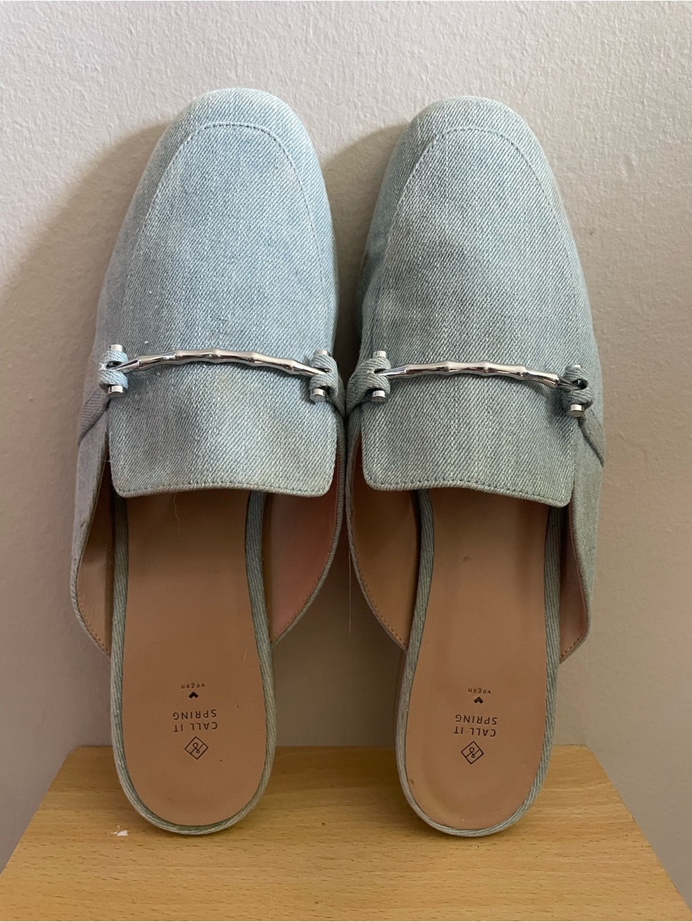 Call It Spring Pale Blue Denim Slip-on Mules – Size 10 *Flaw - Picture 9 of 15